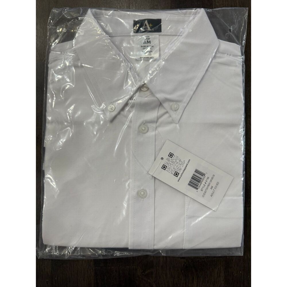 School Apparel Oxford CoEd Short Sleeve Button Down Dress Shirt